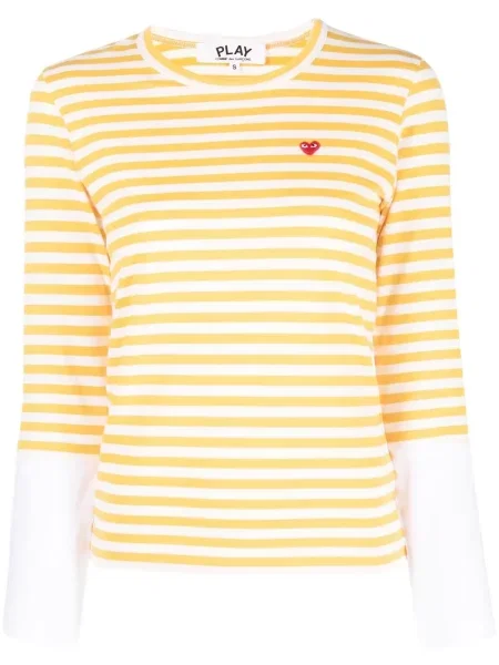 Tricou Comme Des Garcons Play lung galben