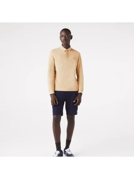 Lacoste Koszulka Polo Z Długim Rękawem Paris Classic Fit Stretch beżowa