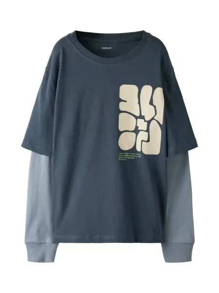 NAME IT Tricou NKMNASIM crem / bleumarin / deschis / verde deschis albastru