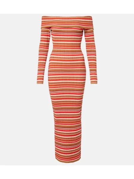 Rochie maxi Bananhot cu dungi tricotate de costum