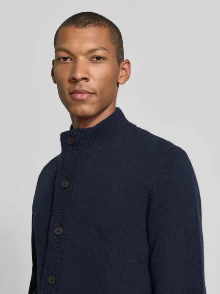 Kardigan ze stójką Essential PATCH Barbour granatowy