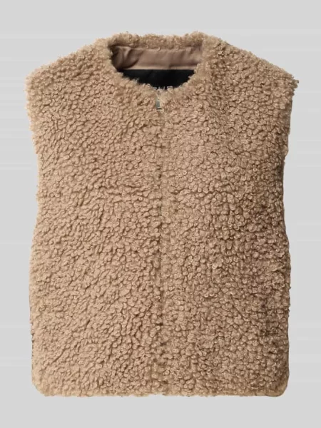 Kamizelka o kroju relaxed fit z fakturą typu teddy model Wikara' Opus