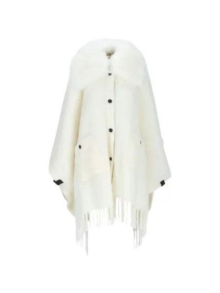 Gulerat geacă Moncler Grenoble cu franjuri din piele de oaie