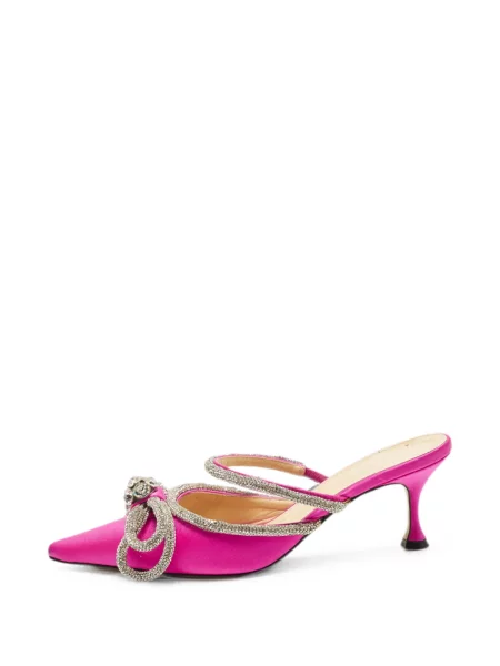 Papuci tip mules Mach & Mach cu funde roz