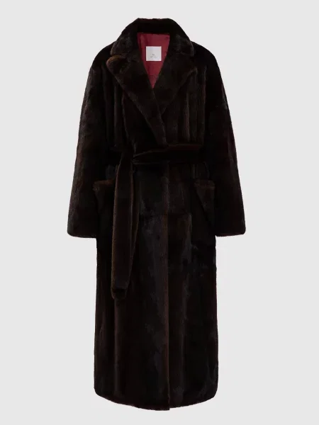 Шуба на запах з хутра норки Rindi коричнева