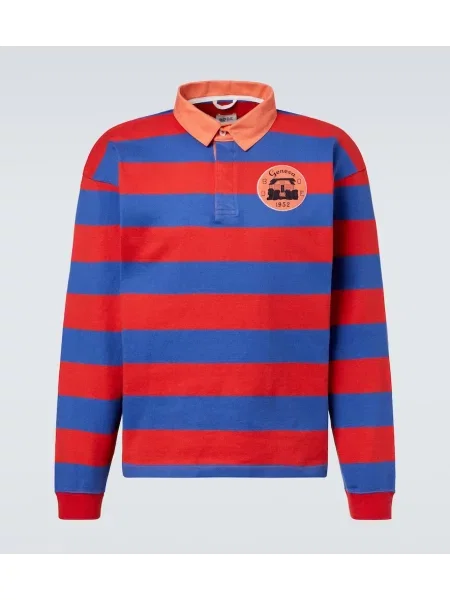 Polo majica Bode s črtami rdeča