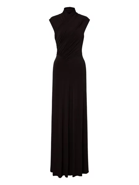 Rochie maxi Alberta Ferretti lungă de costum stretch negru