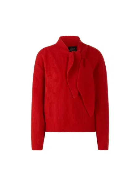 Sweter Marc Cain wełniany wiązany czerwony