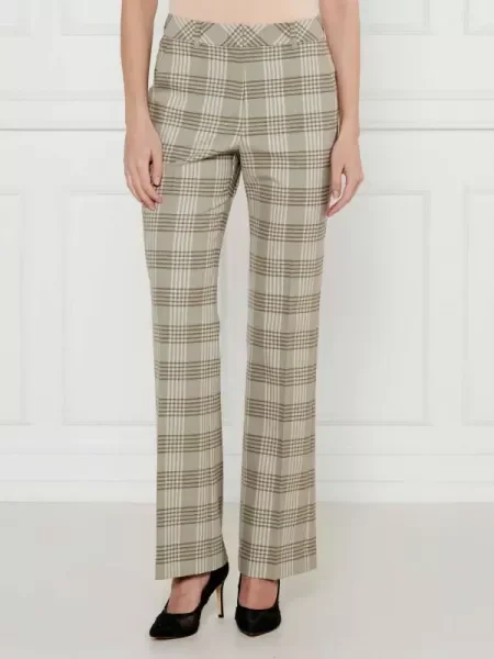 Marc Cain Pantaloni | flare fit cu adaos de lână bej
