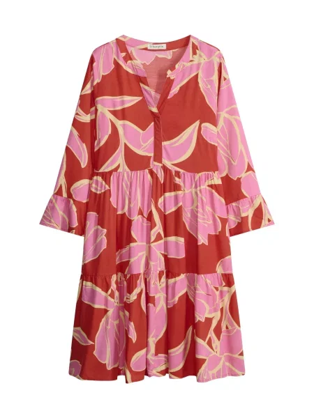 Bonprix Rochie de vară galben deschis / roz deschis roșu