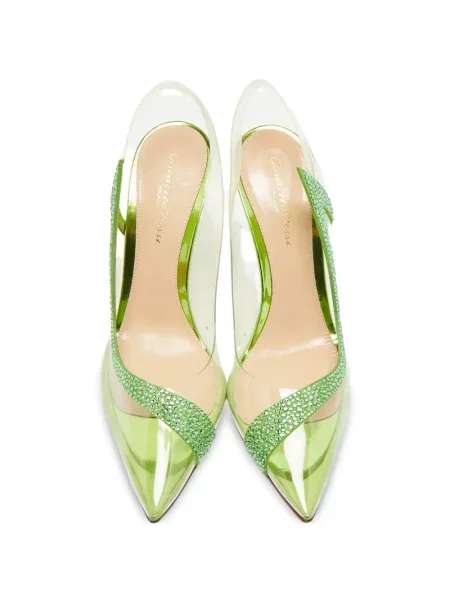 Pantofi cu toc Gianvito Rossi slingback verde