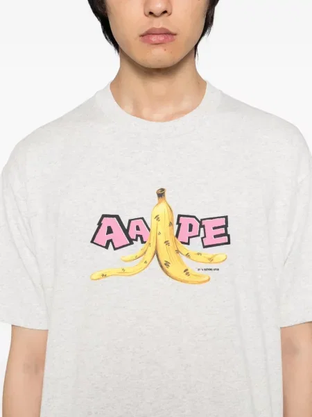 Tricou Aape By A Bathing Ape cu imagine gri