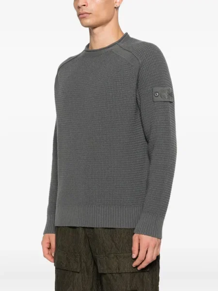 Hanorac Stone Island de lână cu strasuri gri