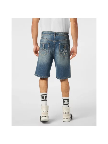Szorty jeansowe Philipp Plein niebieskie