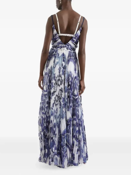 Rochie Dolce & Gabbana cu imagine plisată de costum albastru