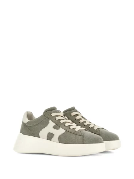 Sneakerși Hogan din piele de căprioară verde