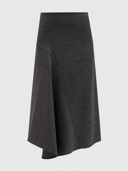 Шерстяная юбка Brunello Cucinelli серая