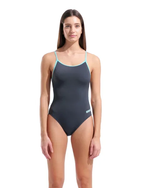 ARENA Jednodielne plavky LACE BACK SOLID' sivá