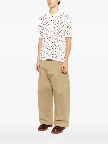Tricou polo Jacquemus cu buline alb