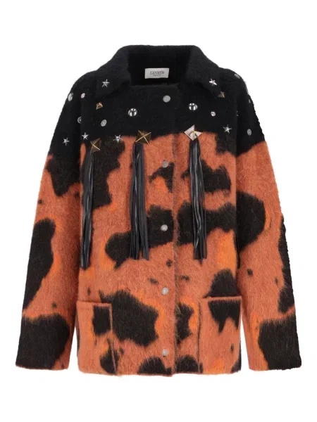 Kurtka Laneus z frędzli czarna