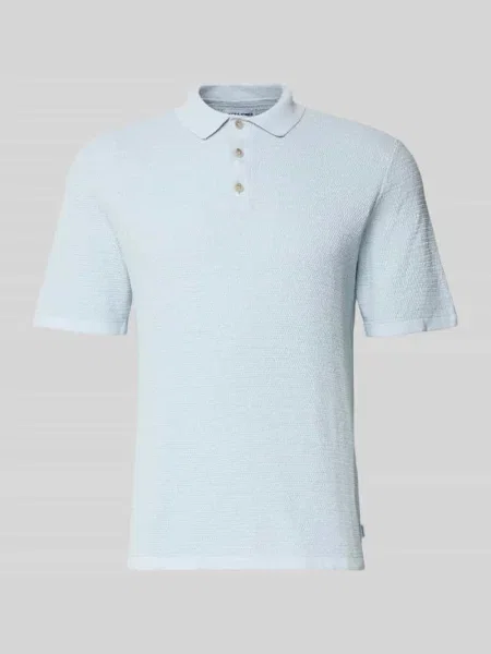 Koszulka polo o kroju regular fit z fakturowanym wzorem model GEORGE' Jack & Jones niebieska