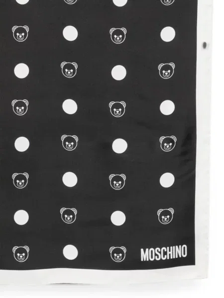 Ursuleț de pluș fular Moschino cu buline negru