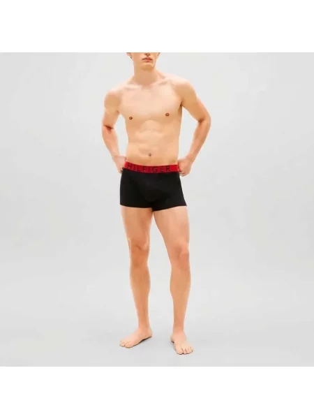 Bokserki Tommy Hilfiger Trunk WB 3 pary medium red/tommy hilfiger white/desert sky czarne