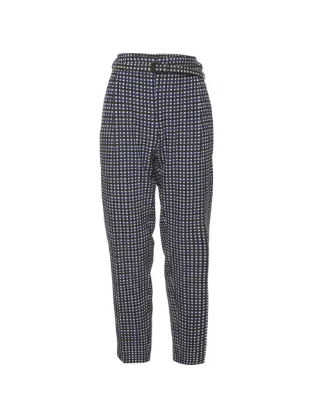 Pantaloni Weekend Max Mara în carouri albastru