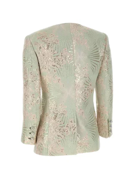 Geacă Jacques cu model floral din jacard verde