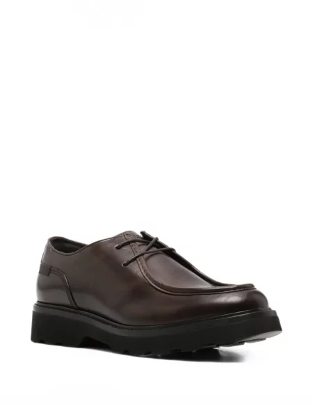 Fűzős bőr derby cipő Woolrich barna