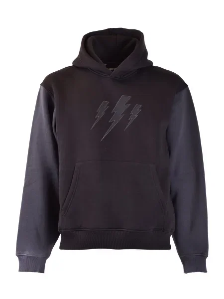 Hoodie Neil Barrett s kapuco črna