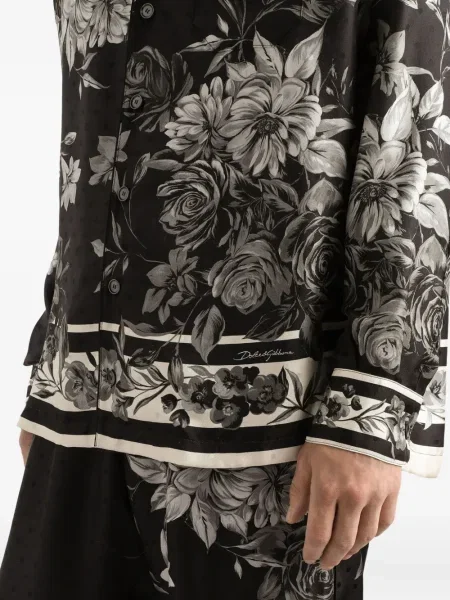 Риза Dolce & Gabbana на цветя с принт черно