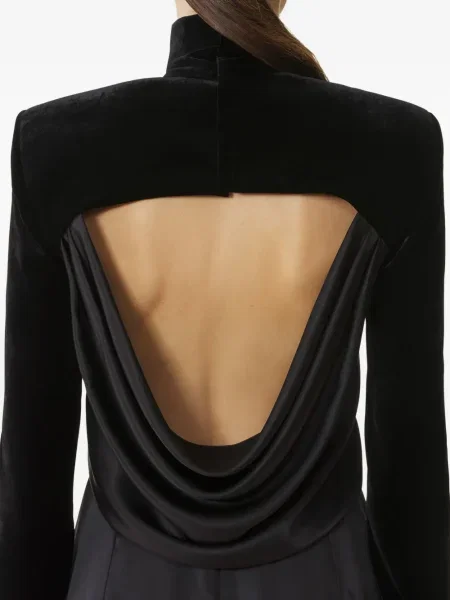 Rochie midi Lanvin de catifea până la genunchi de costum negru