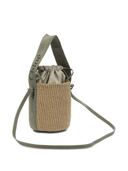 Geantă bucket Chloé Woody verde