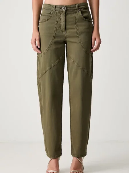 Liu Jo pantaloni baggy pentru femei din cu verde