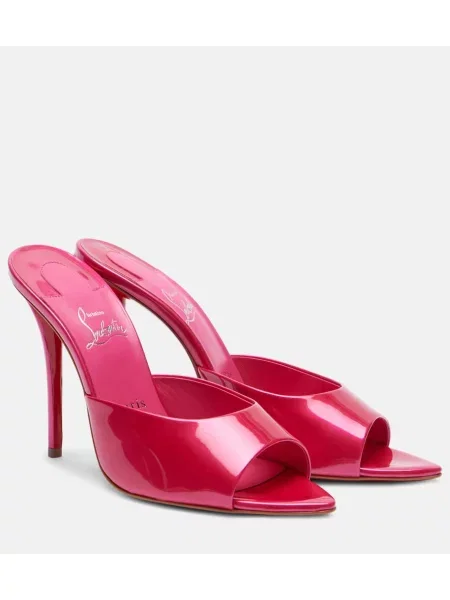 Usnjene lakirane mules Christian Louboutin roza