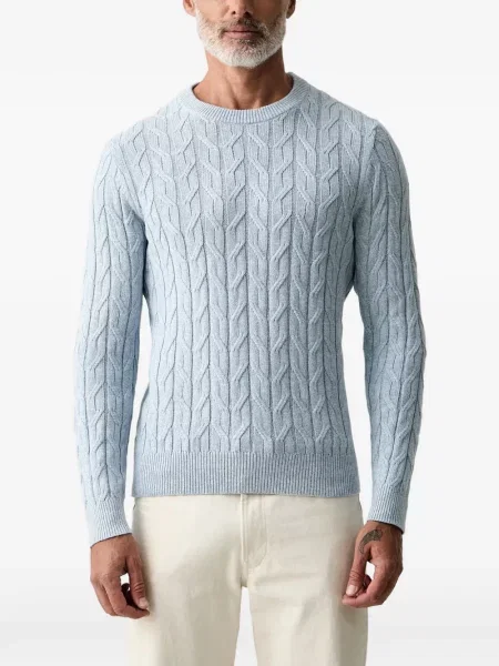 Pulover Hackett London cu decolteu rotund albastru