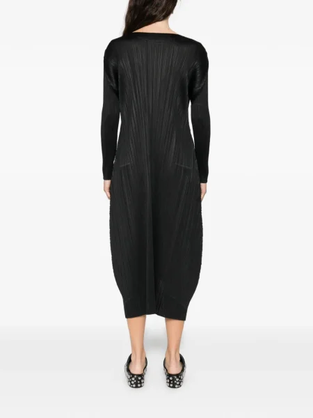Rochie maxi Pleats Please Issey Miyake plisată de costum negru