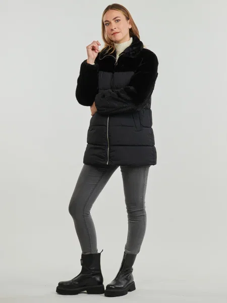 Palton de blană Only negru