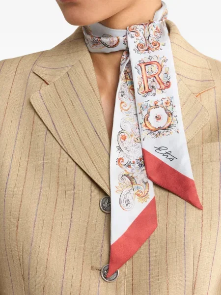 Fular Etro de mătase cu model paisley alb