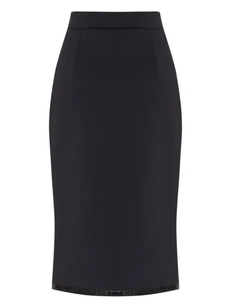 Fustă midi Gloria Coelho până la genunchi negru