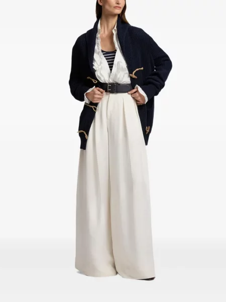 Ριγέ πλεκτός τοπ Ralph Lauren Collection μπλε