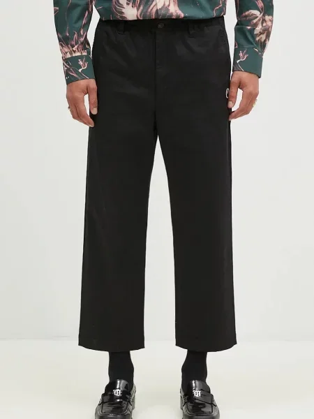 A Bathing Ape pantaloni One Point Relaxed Fit Chino barbati drept negru
