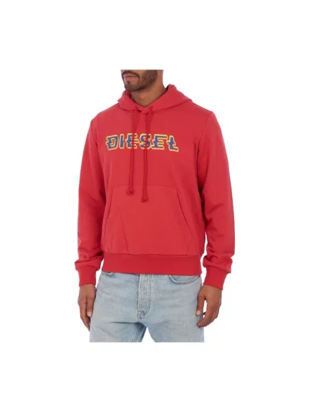 Bluza z kapturem Diesel z kapturem czerwona