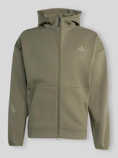 Bluza rozpinana o kroju regular fit z domieszką bawełny Adidas Sportswear oliwkowa
