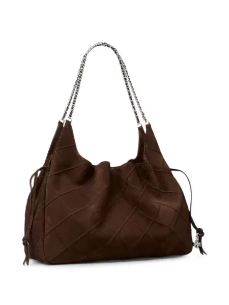 Τσάντα shopper Tory Burch σουέτ καφέ