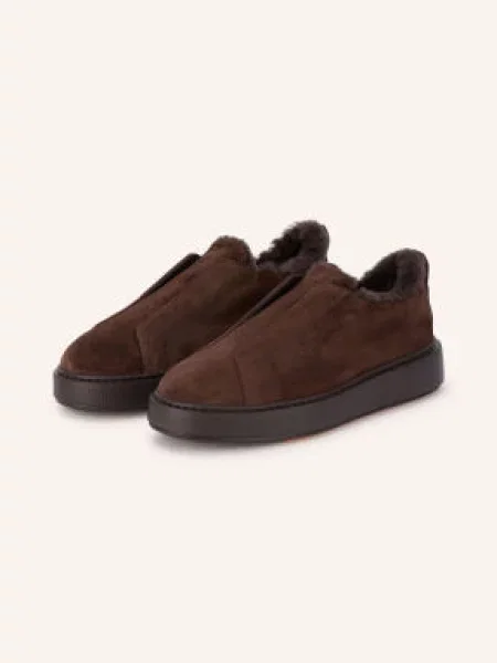 Santoni Nazouvací Tenisky Victory tmavě hnědá