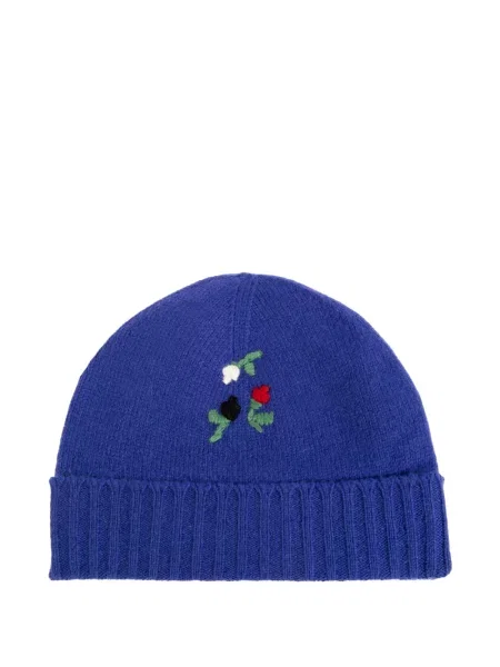 Căciulă Marni de lână cu model floral albastru