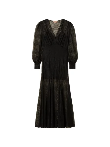 Lung rochie Twinset din dantelă negru
