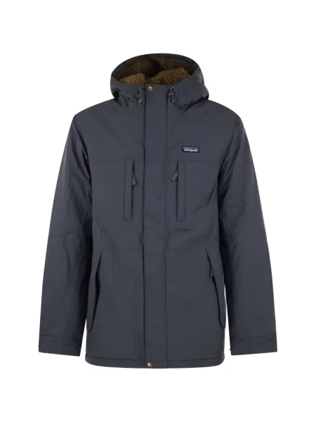 Geacă parka Patagonia cu glugă albastru